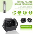 thumbnail image 1 of AC 250V 10A 2 in 1 Mount Inlet Module Plug Socket Power Entry Connector Male Blades with 10A Fuse(P, 1 of 5