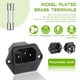 thumbnail image 1 of AC 250V 10A 2 in 1 Mount Inlet Module Plug Socket Power Entry Connector Male Blades with 10A Fuse(P, 1 of 5