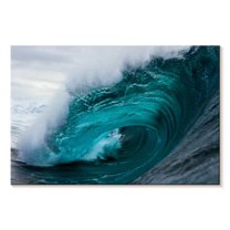 Elephant Stock Crashing Blue Ocean Wave Wall Art - Horizontal Canvas Wall Art - Living Room Wall Decor - Beach Canvas - Teal And Blue Decor - 39" x 26"