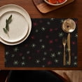 thumbnail image 5 of Black Christmas Star Pattern Summer Placemats Table Placemats Set Of 4-Linen Kitchen Washable Placemats Table Mats 11.8"x17.7" Non-Slip Heat Resistant, 5 of 6