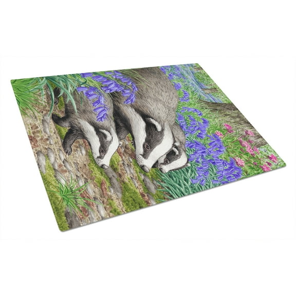 Caroline's Treasures ASA2021LCB Badgers Glass Cutting Board Large, 12H x 16W, multicolor