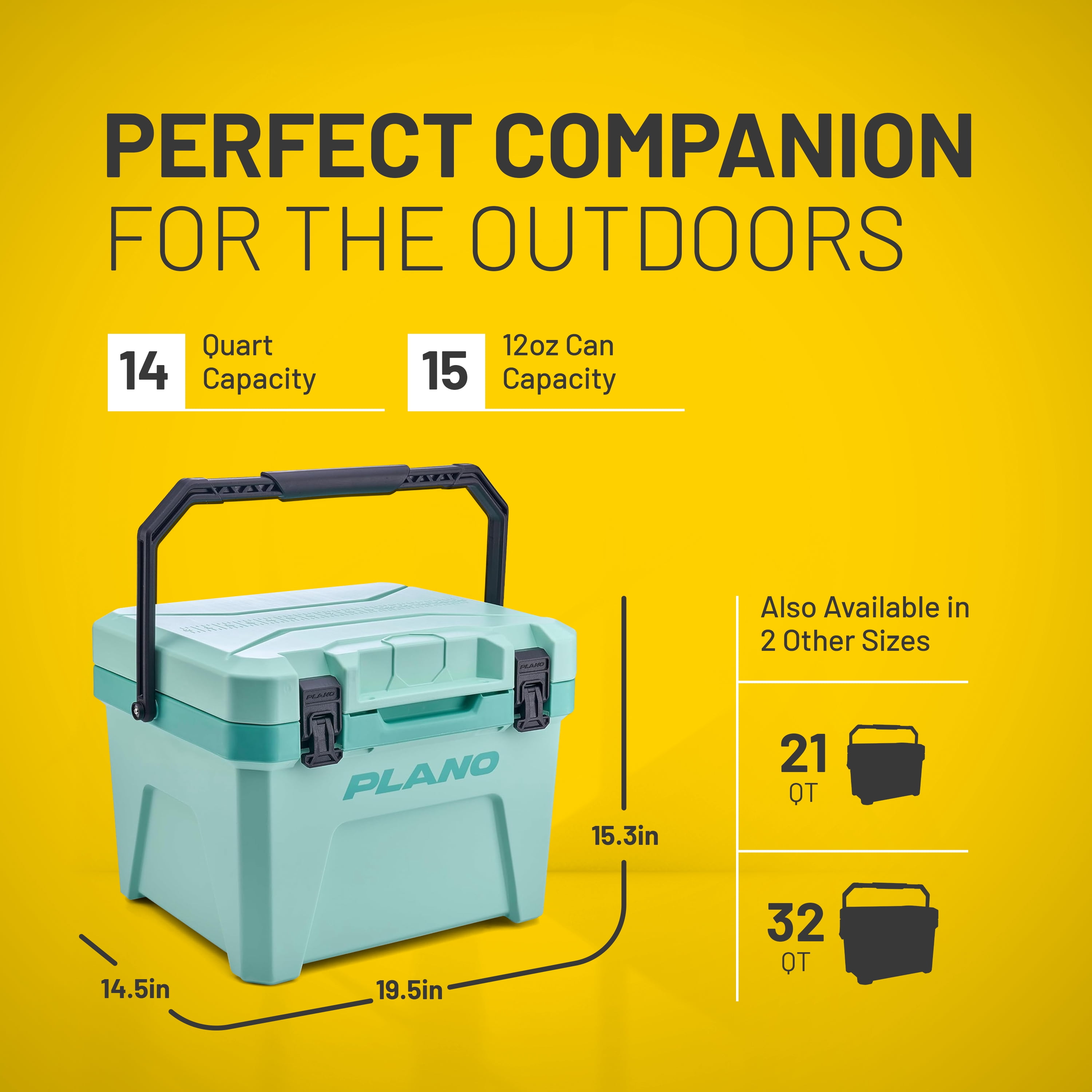 Plano Frost 21 Quart Heavy Duty Cooler w/ Built In Bottle Opener and Dry Basket, Seafoam