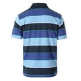 thumbnail image 2 of Gioberti Mens Wide Striped Polo Shirt - Contrasting Collar Short Sleeve Yarn Dye, 2 of 5