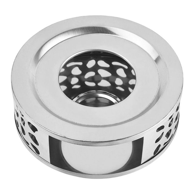 DOLITY Théière Circulaire Chauffe-Plat en Acier Inoxydable Support de Bougie