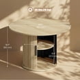 thumbnail image 3 of HOMCOM Table Basse Ronde, Table Centrale de 31,5 Pouces avec Rangement, Bois Naturel, 3 of 10