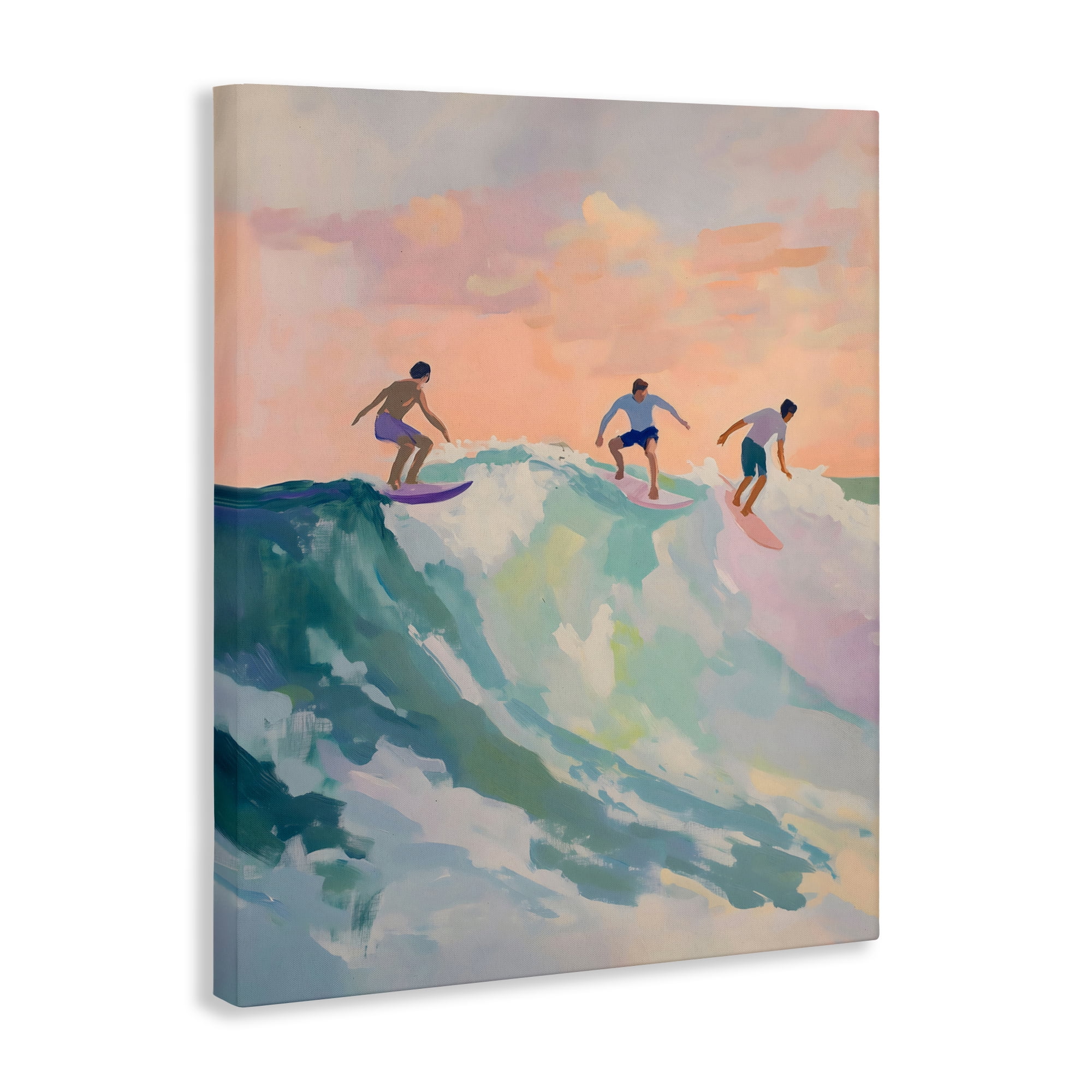 Stupell Industries Group of Surfers at Sunset Canvas Wall Art, design by The Prints Vibe