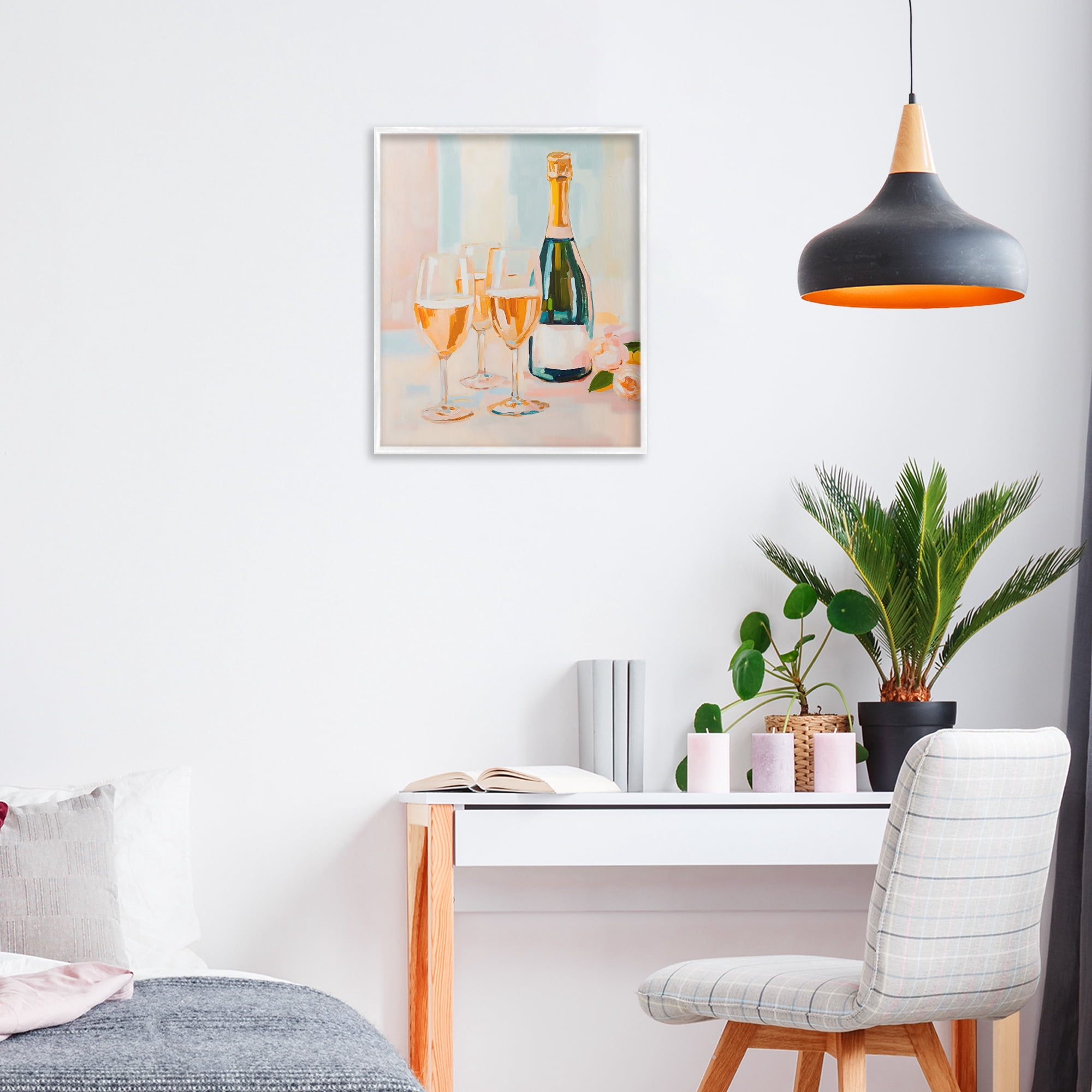 Stupell Industries Champagne Triple Toast White Framed Giclee Art, design by The Prints Vibe