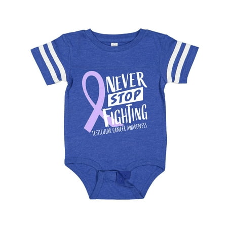 

Inktastic Never Stop Fighting Testicular Cancer Awareness Gift Baby Boy or Baby Girl Bodysuit