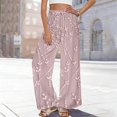 thumbnail image 2 of kaondbfi Dress Pants Women Petite High Waisted Wide Leg Summer Beach Vacation Women's Pants Casual Trousers, 2 of 8