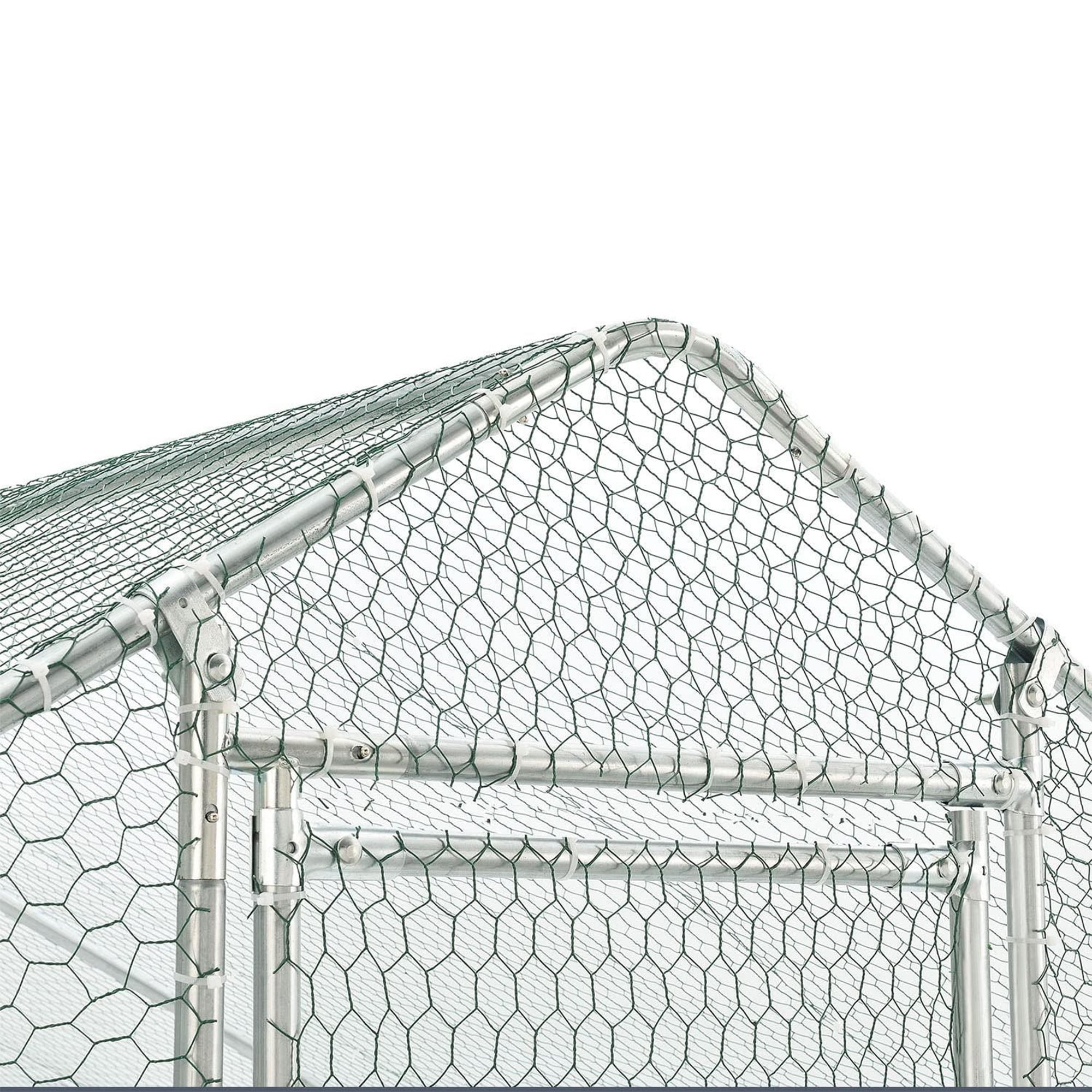 Pefilos 13' W Outdoor Large Chicken Coop, Walk-in Galvanized Mesh Chicken Run, Chicken Pen with Waterproof and Anti-UV Cover, Silver Pefilos 13' W Outdoor Large Chicken Coop, Walk-in Galvanized Mesh Chicken Run, Chicken Pen with Waterproof and Anti-UV Cover, Silver
