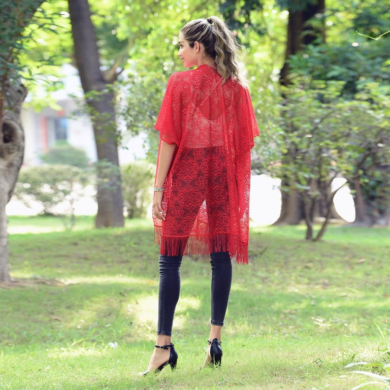 Kimono shop cardigan red