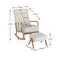 thumbnail image 7 of Rocking Chair, Mid-Century Modern Upholstered Fabric Rocking Armchair with Ottoman, High Back Nursery Rocker with Button Tufted Back, Accent Glider Rocker Chair for Living Room Bedroom, Beige, 7 of 7
