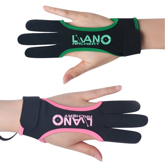 Maoww Archery Finger Guard Portable Three-finger Glove Convenient Archery Feild Light Weight Gloves for Youth Adult Beginner Pink M