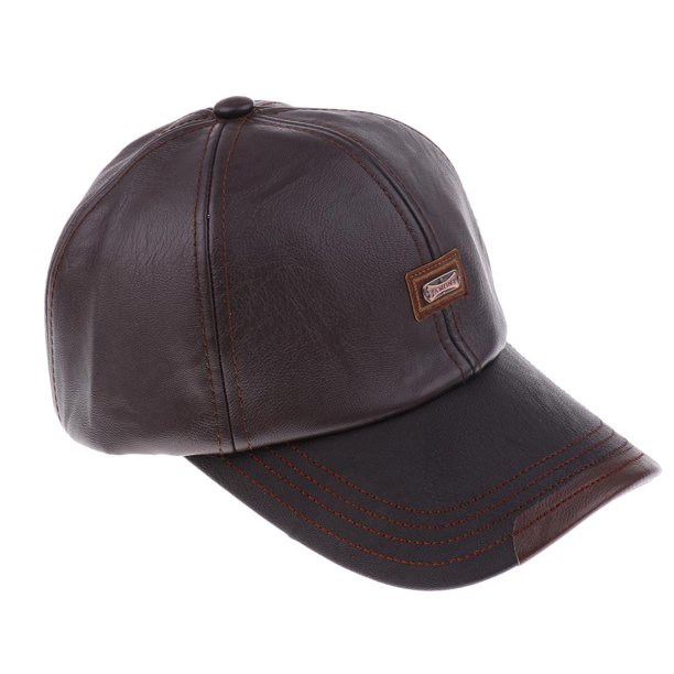 Gorra Casual de Béisbol Cálida de Invierno para Hombre Sombreros Al Aire Libre Deportivos de Golf de Pu Ajustable - Estilo 1-Marrón oscuro, unico Sunnimix Gorra de béisbol de invierno de los hombres