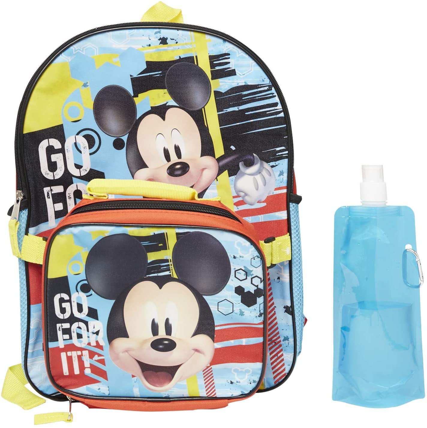 Disney Mickey Mouse Clubhouse 3 Piece School Lunch Bag Set Bottle & Snack Pot 