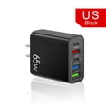 thumbnail image 3 of 2 Pack 65W USB-C Fast Charger, 5 Ports USB Charging Hub Station Multiport Power Adapter PD Fast Charger (3x USB-A + 2x USB-C) Compatible with iPhone 17/16/15/14/13/12/11 Pro Max, iPad Pro/Air, Black, 3 of 6
