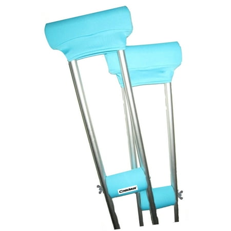 Crutcheze Turquoise Crutch Pad Set - Underarm & Hand Grip Covers with Comfortable Padding - Crutch Accessories Made In USA (2 Armpit, 2 Hand Cushion) - Crutch (Best Way To Pad Crutches)