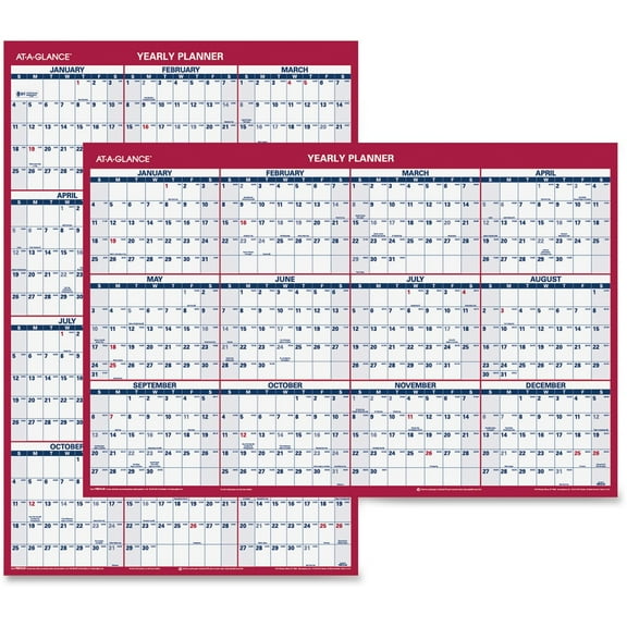 At-A-Glance Reversible Paper Yearly Wall Planner