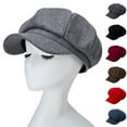 thumbnail image 3 of ruhuadgb Wide Brim Sunscreen Beret Hat Skin-Touch Retro Octagonal Painter Woolen Hat for Fall Winter, 3 of 8