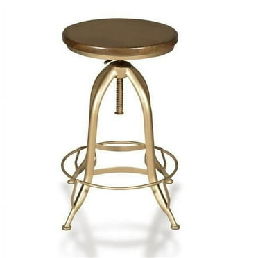 Carolina Cottage CF1525ELMGLD Ryder Adjustable Height Swivel Bar Stool, Elm & Gold