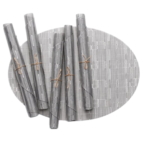 Injueey 6 unids/set fácil cuidado y duradero manteles individuales lavables para cocina de comedor poliéster versátil Mostrada gris-plata 45*32CMcm