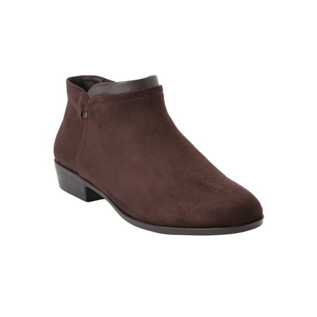 

Comfortview Wide Width Bexley Bootie Short Ankle Boot Women s Winter Shoes - 8 WW Dark Brown