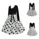 thumbnail image 2 of Vestido de fiesta Fridja A Line Flare Vintage Manga larga Estampado de lunares Talla S, 2 of 6