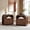 Dark Walnut, variant on KeyWhat Fluted Nightstand with Charging Station, Modern End Table with 2 Drawers and Metal Handles for Bedroom/Living Room, Natural Oak
