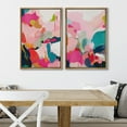 thumbnail image 4 of IDEA4WALL Framed Canvas Print Wall Art Colorful Abstract Vibrant Pink & Blue Drip Illustrations Multicolor Digital Art Decor Modern Contemporary for Living Room, Bedroom, Office - 24"x36"x2 Natural, 4 of 5