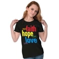 thumbnail image 4 of Faith Hope Love Happy Christian Womens Slim Fit Graphic Tee Brisco Brands S, 4 of 5