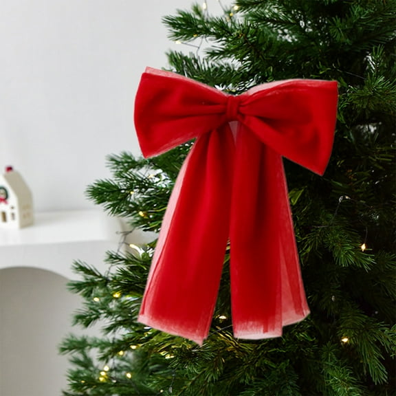 12" Velvet Christmas Bow - Premium Tree Topper & Wedding Decor (Wrinkle-Free Holiday Ribbon with Hidden Wire)