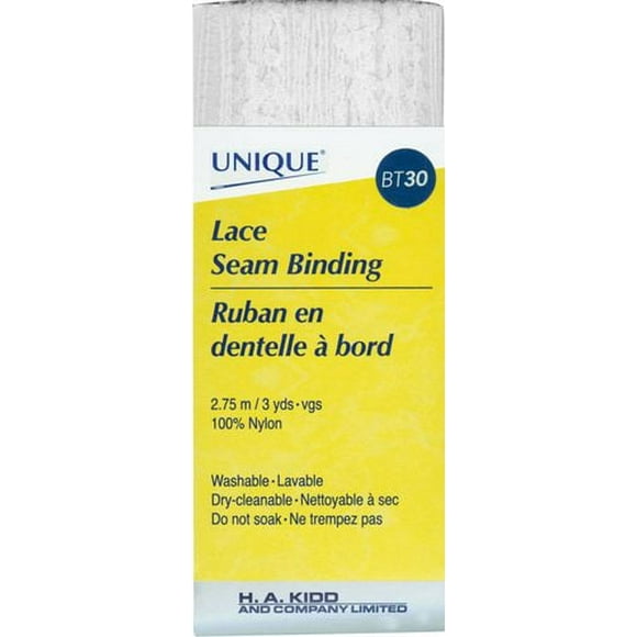 UNIQUE Lace Seam Binding, 18mm x 2.75m, 100% Nylon Trim