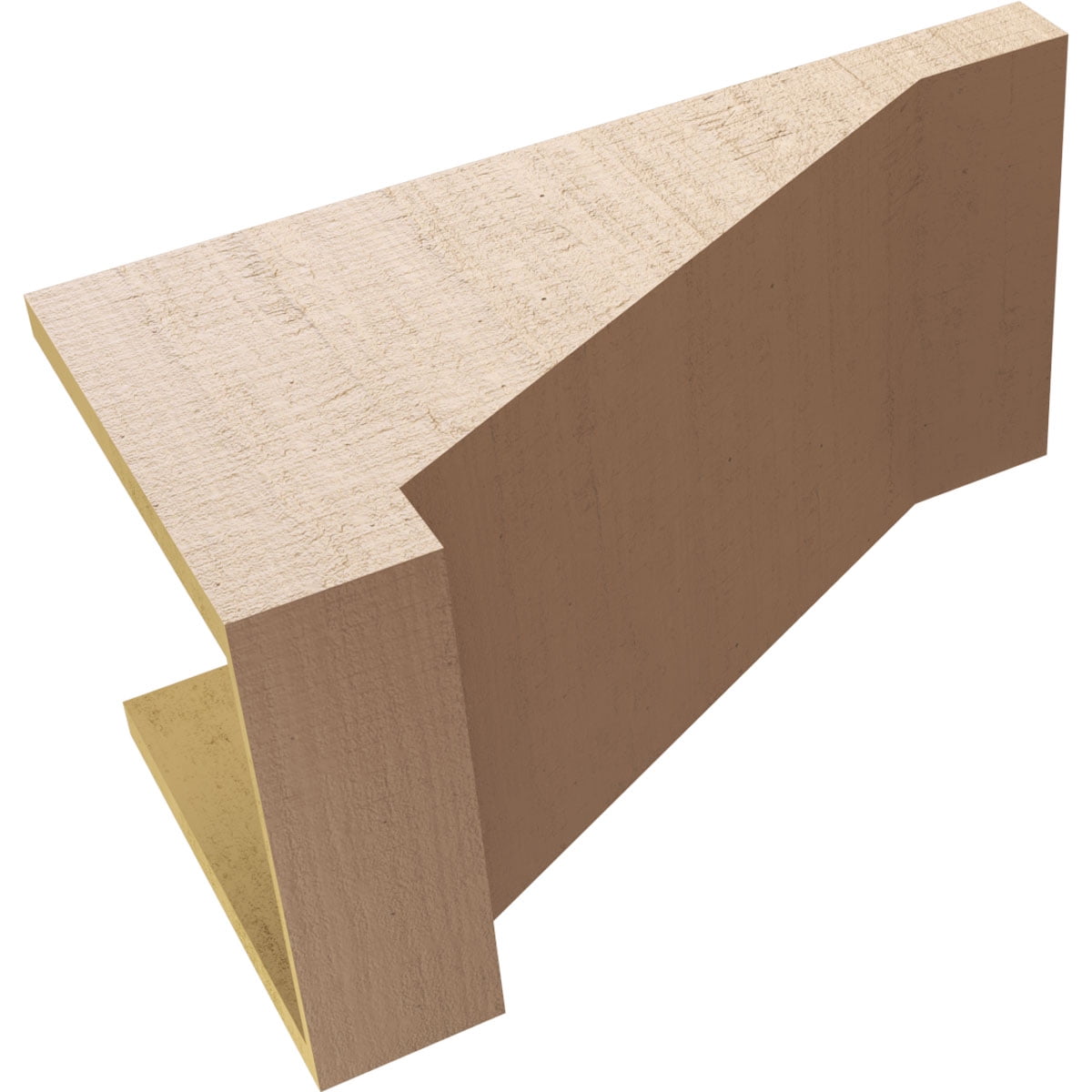 12"W x 24"D x 12"H Wide Burlington Rough Cedar Woodgrain TimberThane Corbel, Primed Tan