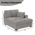 thumbnail image 2 of UIXE Chaise Lounge Indoor Upholstered Corduroy Sofa with Left Armrest for Living Room Bedroom, Light Gray, 2 of 7