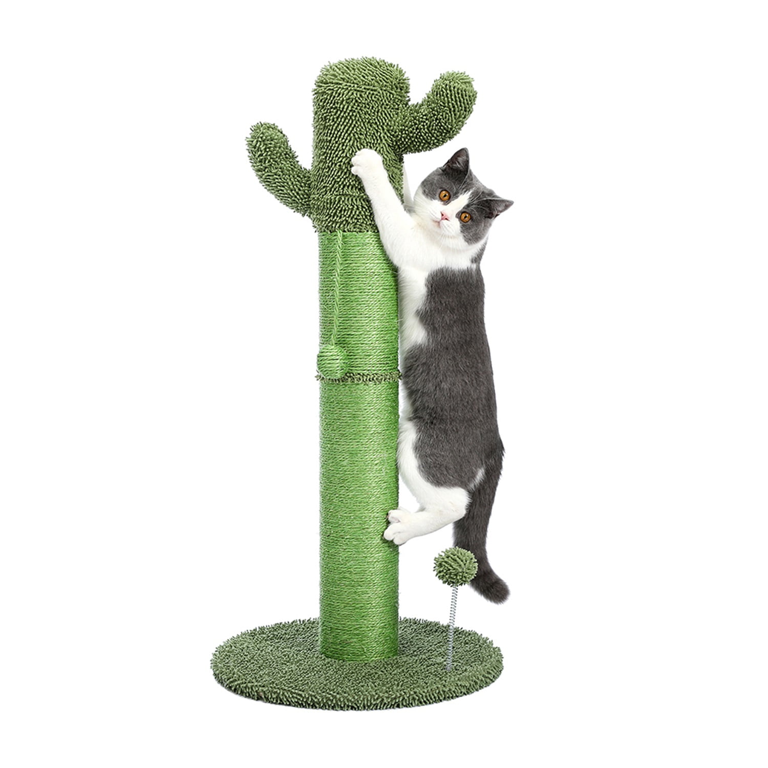 Pefilos 33" Cat Scratching Post for Large Cats with Sisal Rope Scratch Posts Cat Scratching Post for Furniture Interactive Ball Toys Vertical Scratcher for Indoor Cats Kitten Tree, Green Pefilos 33" Cat Scratching Post for Large Cats with Sisal Rope Scratch Posts Cat Scratching Post for Furniture Interactive Ball Toys Vertical Scratcher for Indoor Cats Kitten Tree, Green