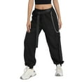 thumbnail image 3 of Women's Elastic Waist Cargo Pants Joggers Casual Military Army Combat Work Pants with Belt And 2 Pockets, 3 of 7