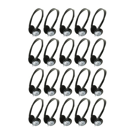 Panasonic Headphones On Ear Lightweight RP-HT21 with XBS Black & Silver, 20 Pack