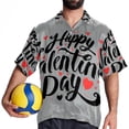 thumbnail image 4 of Valentine's Day Font Men's Casual Poplin Printed Button Down Short Sleeve Summer Beach Shirts - Unisex, 4 of 6