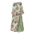 thumbnail image 5 of 2019 Nouvelle Robe Maxi Longue Bohème à Imprimé Floral en Coton et Lin pour Femmes Grande Taille, Manches Longues, Décontractée, Ample, Kaftan, Tunique Patchwork, 5 of 5