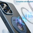 thumbnail image 2 of Detck Invisible Stand Magnetic Case for iPhone 14, Compatible with MagSafe, Military Grade Shockproof Translucent Matte Scratchproof Magnetic Stand Kickstand Case for iPhone 14,Blue, 2 of 6