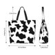 thumbnail image 5 of Balery Milk Cow Bolsa Tote Estilo Estético con Cremalleras, Bolsa de Hombro, Bolsa de Compras Grande y Plegable, 5 of 8