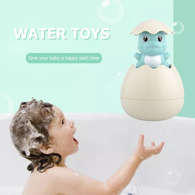 Pato de dibujos animados, huevo de dinosaurio, mecanismo de relojería, juguete de agua para ducha de baño para niños pequeños Tmvgtek juguetes de los niños