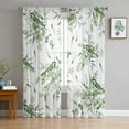 thumbnail image 3 of Sheer Curtains 96 inches Long, Robin on Eucalyptus Branch Green Summer Birds Watercolor Light Filtering Sheer Window Curtains Rod Pocket Voile Drapes for Bedroom Living Room, 52"W x 96"L 2 Panels, 3 of 7