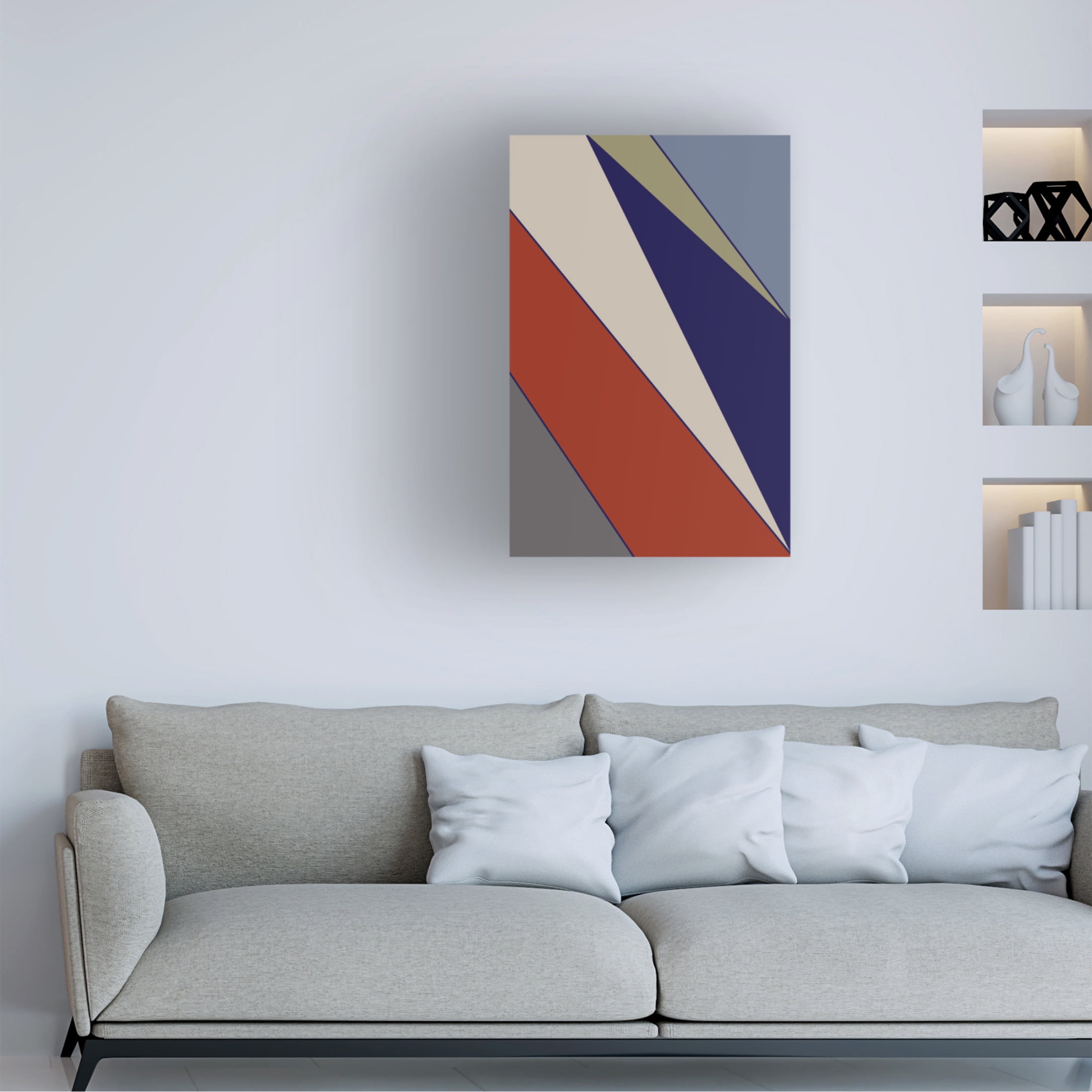 Canvas Wall Art - Pictufy Studio 'Color Blocks 05' Wall Art for Living Room, Bedroom, or Office Décor by Trademark Fine Art - 30 x 47 Inches