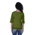 thumbnail image 3 of Moomaya Womens Cotton Peplum Top V-Neck Cotton Tunic Ethnic Blouse, 3 of 7