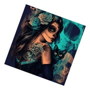 Diy 5D Painting Kits For Adults Full Drill Embroidery Paintings Rhinestone Pasted Diy Painting Cross Stitch Arts Crafts For Home Wall Decor 11.8Ãƒâ€”15.7 Inches (Halloween Witch With Black Cat)