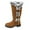 Rose Gold, variant on Women's Mid Calf Snow Boots Fully Fur Lined Boots Platform Fashion Chunky Block Retro Knee High Boots with Double Buckle Non Slip Waterproof Winter Warm Walking Shoes