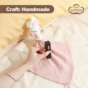 BBYP Baby Lovey Security Blanket Toy - Soft Animal Blanket Baby Quilt, Super Soft Newborn Gift, Handmade of Pure Cotton,Rabbit