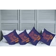 thumbnail image 2 of Ambesonne Indie Throw Pillow Cover 4 Pack, Ornamental Vintage Owl, 16", Purple Orange, 2 of 5