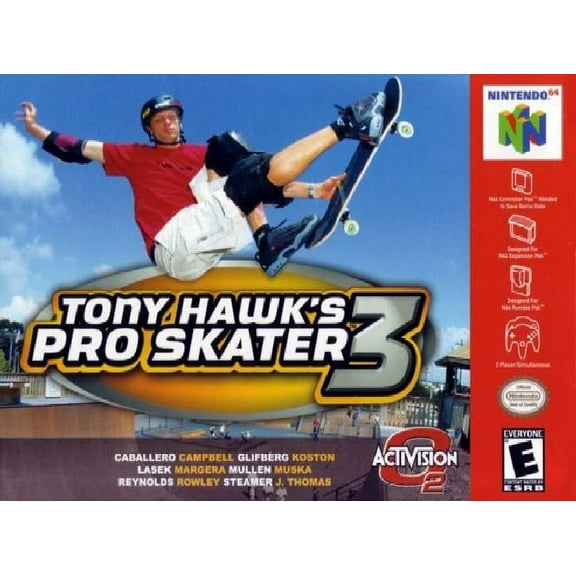 Restored Tony Hawk's Pro Skater 3 (Nintendo 64, 2002) Skateboarding Game (Refurbished)